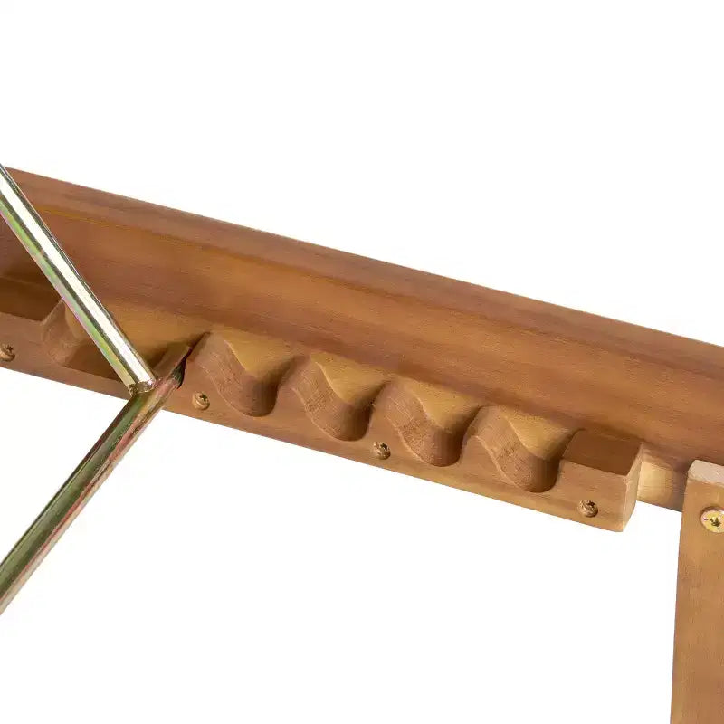 Ensemble de 3 chaises longues d'extérieur Nadine en bois d'acacia avec coussins – Teck/Orange – Christopher Knight Home