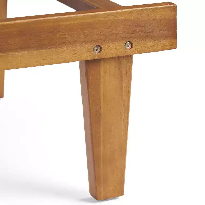 Ensemble de 3 chaises longues d'extérieur Nadine en bois d'acacia avec coussins – Teck/Orange – Christopher Knight Home