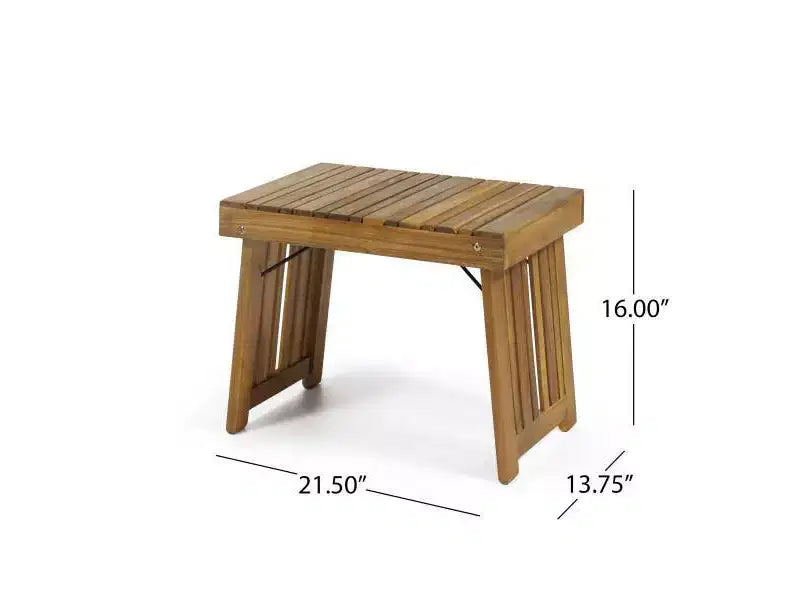 Ensemble de 3 chaises longues d'extérieur Nadine en bois d'acacia avec coussins – Teck/Orange – Christopher Knight Home