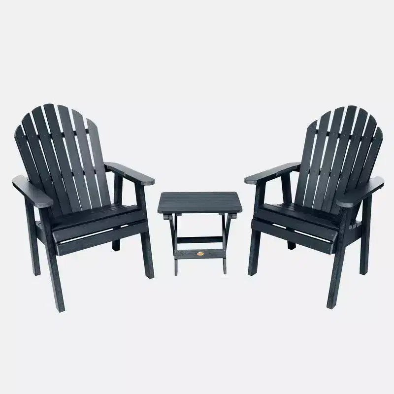 Ensemble d'extérieur 3 pièces toutes saisons Hamilton avec chaises longues Highwood et table d'appoint pliante - Bleu : Mobilier de terrasse durable, résistant à la décoloration et à l'eau