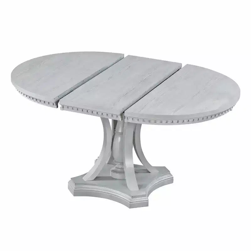 Ensemble de salle à manger rond extensible Whisen Farmhouse 5 pièces avec 4 fauteuils rembourrés
