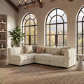128 Chenille Sectional Couch, 4 Seater L Shape Modular Sofa Set for Living Room Office-Morden Fort