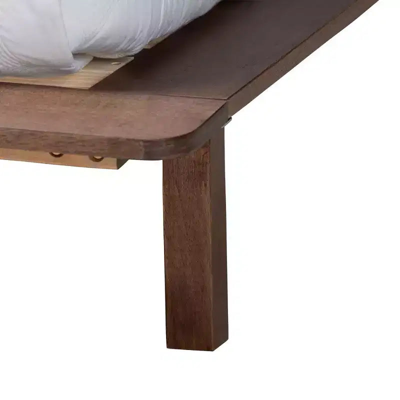 Ensemble de chambre à coucher 4 pièces Baxton Studio Alyssa style japandi en bois de noyer brun