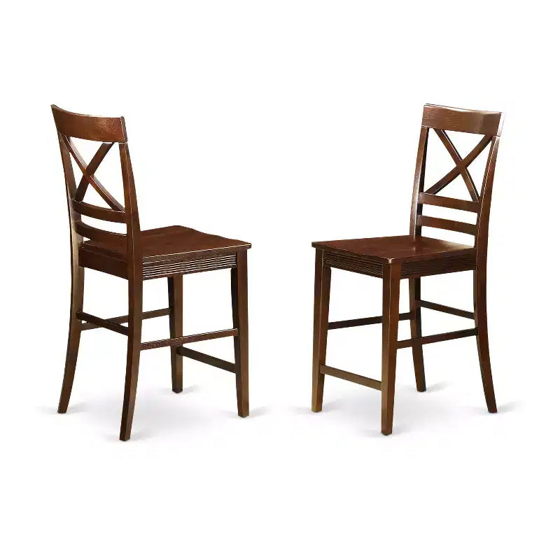 Ensemble Table Haute Classique et Tabourets de Bar de Cuisine Fini Acajou
