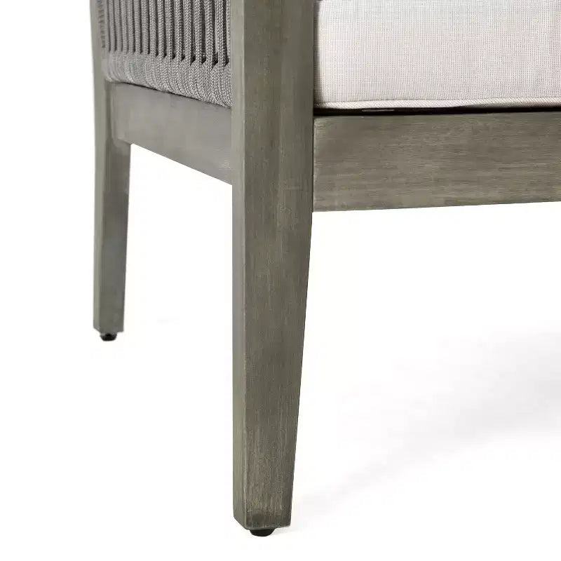 Christopher Knight Home Yan Ensemble de chaises de patio 4 pièces en bois d'acacia tressé avec coussin résistant à l'eau