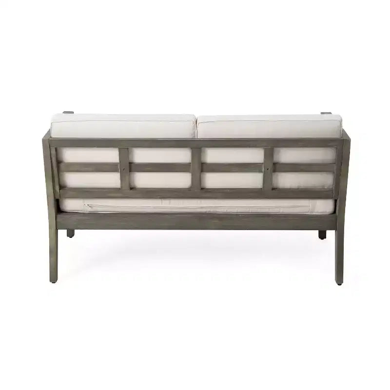 Christopher Knight Home Yan Ensemble de chaises de patio 4 pièces en bois d'acacia tressé avec coussin résistant à l'eau