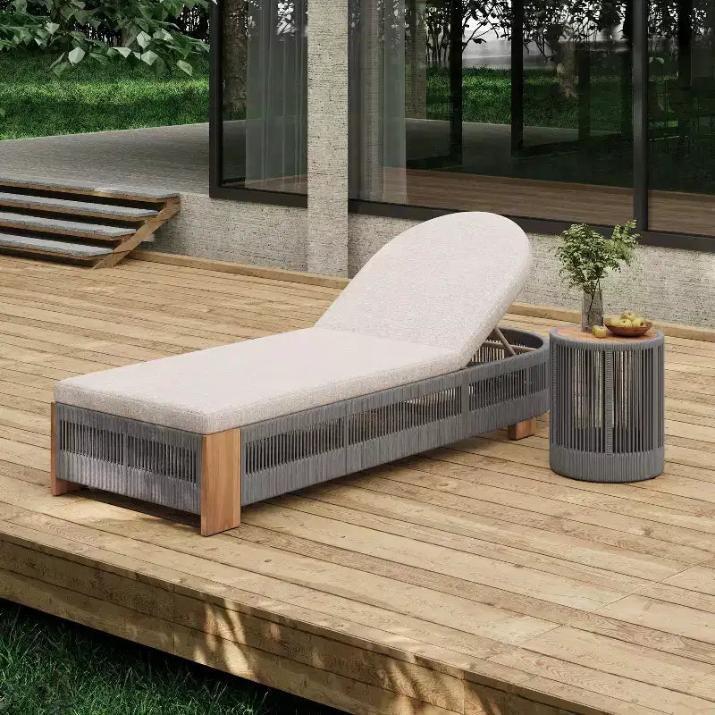 Christopher Knight Home Lariya Ensemble causeuse et table d'appoint 2 pièces en bois d'acacia et corde pour extérieur avec coussins