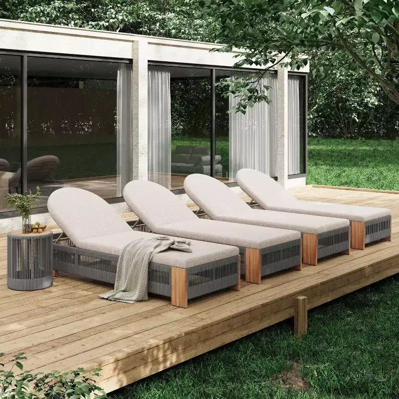 Christopher Knight Home Lariya Ensemble de conversation 5 pièces pour extérieur avec méridienne en bois d'acacia, coussins et table d'appoint