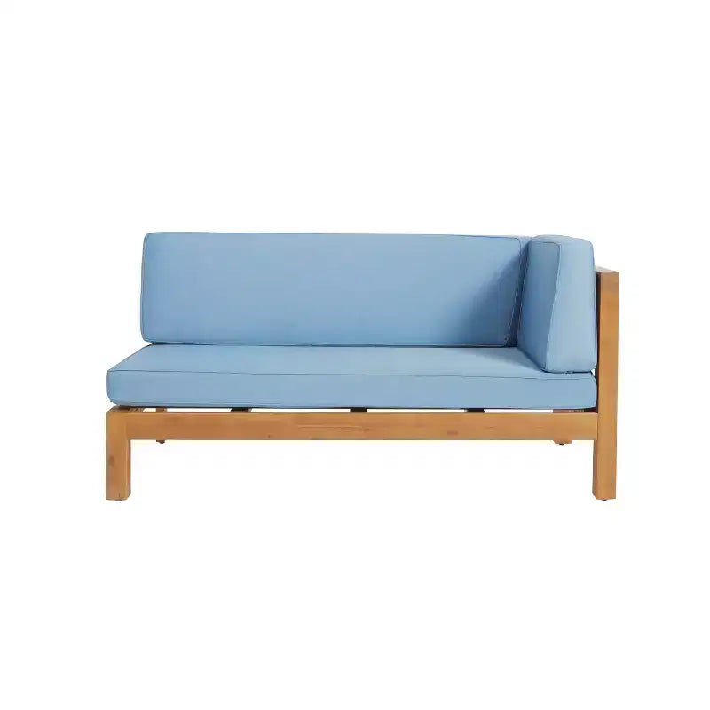 Christopher Knight Home Brava Ensemble causeuse bras droit en bois d'acacia d'extérieur et table basse avec coussin