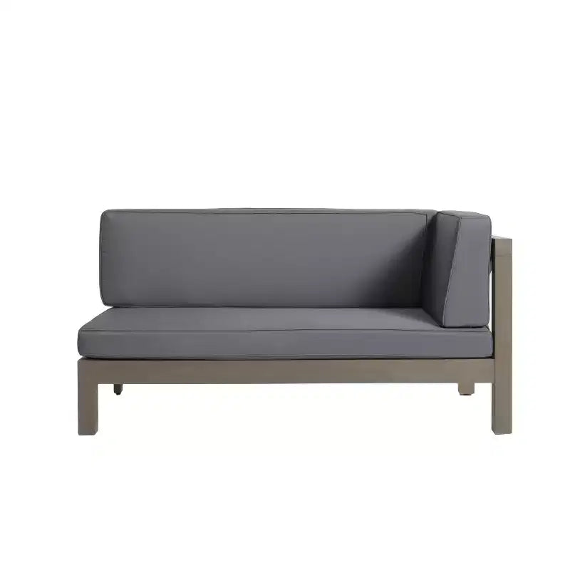 Christopher Knight Home Brava Ensemble causeuse bras droit en bois d'acacia d'extérieur et table basse avec coussin