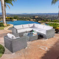 Christopher Knight Home Santa Rosa Outdoor Wicker 6 Seater Sectional Sofa Set with Cushions