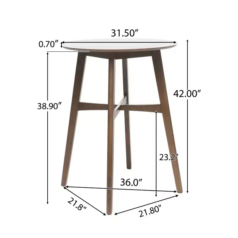 GDFStudio Elise Ensemble de bar 5 pièces rembourré en tissu de style Mid-Century Modern