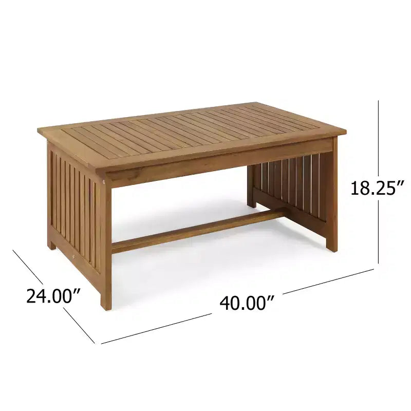 GDFStudio Navan Salon de jardin 3 places avec canapé et table basse en bois d'acacia avec coussins