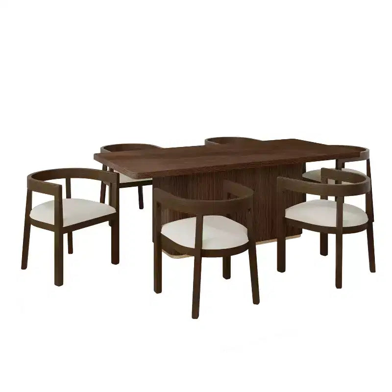 Christopher Knight Home Adriana Ensemble de salle à manger 7 pièces contemporain en bois d'hévéa rembourré avec table rectangulaire surdimensionnée