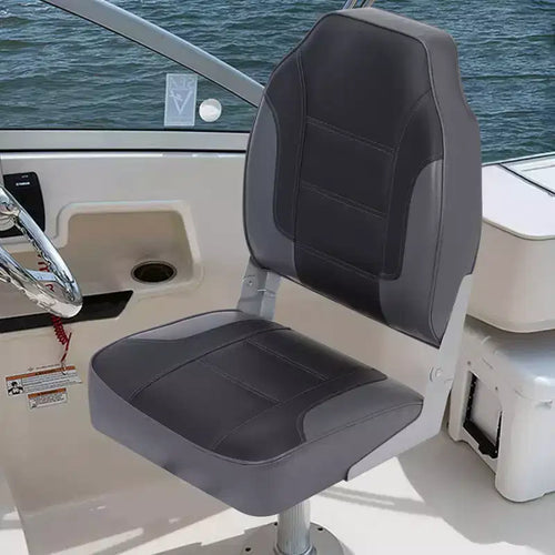 Sièges de bateau pliants, lot de 2, sièges de bateau de pêche à dossier haut, chaises de bateau confortables avec rembourrage en éponge épaisse et charnière pour bateau de tourisme, bateau rapide