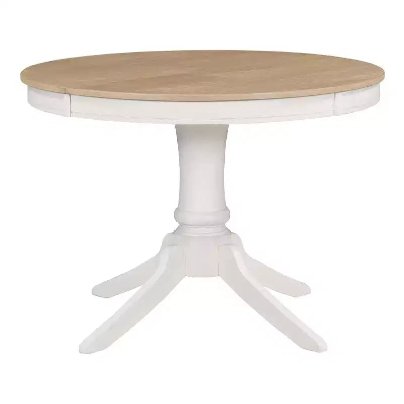 Ensemble Table à Manger Ronde Extensible pour 4, Style Ferme, avec 4 Chaises Rembourrées