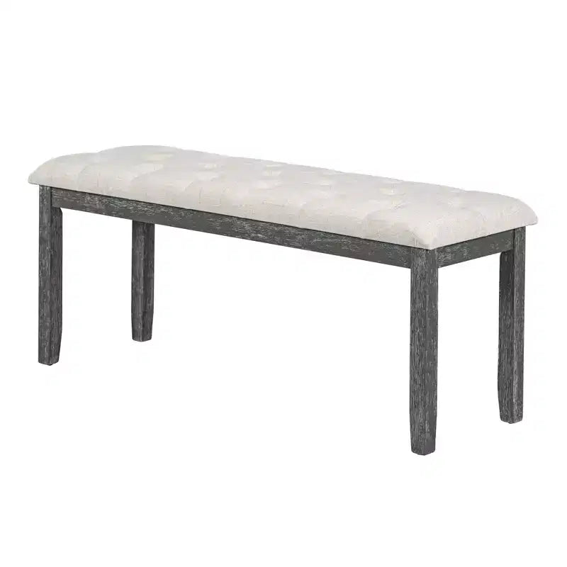 Ensemble de salle à manger de ferme pour 4 personnes, table de cuisine rectangulaire avec 4 chaises rembourrées et un banc