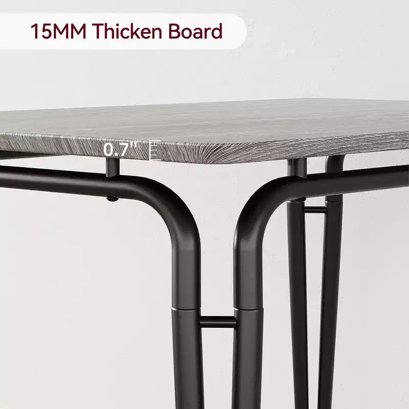 Ensemble de table à manger pour 4 personnes avec plateau rectangulaire en bois et chaises rembourrées, service de 5 pièces pour cuisine et salle à manger pour petits espaces, appartement