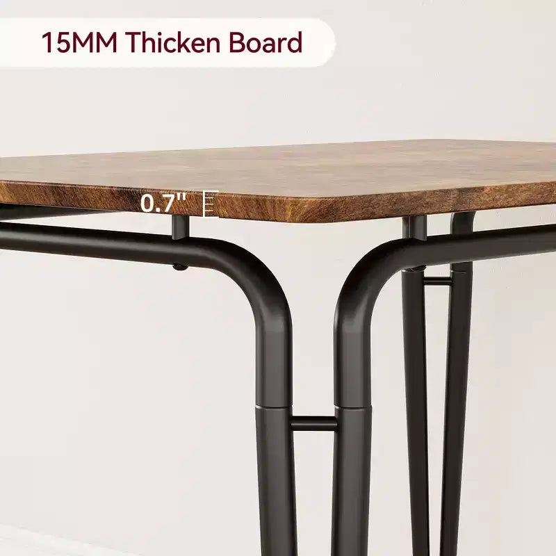 Ensemble de table à manger pour 4 personnes avec plateau rectangulaire en bois et chaises rembourrées, service de 5 pièces pour cuisine et salle à manger pour petits espaces, appartement