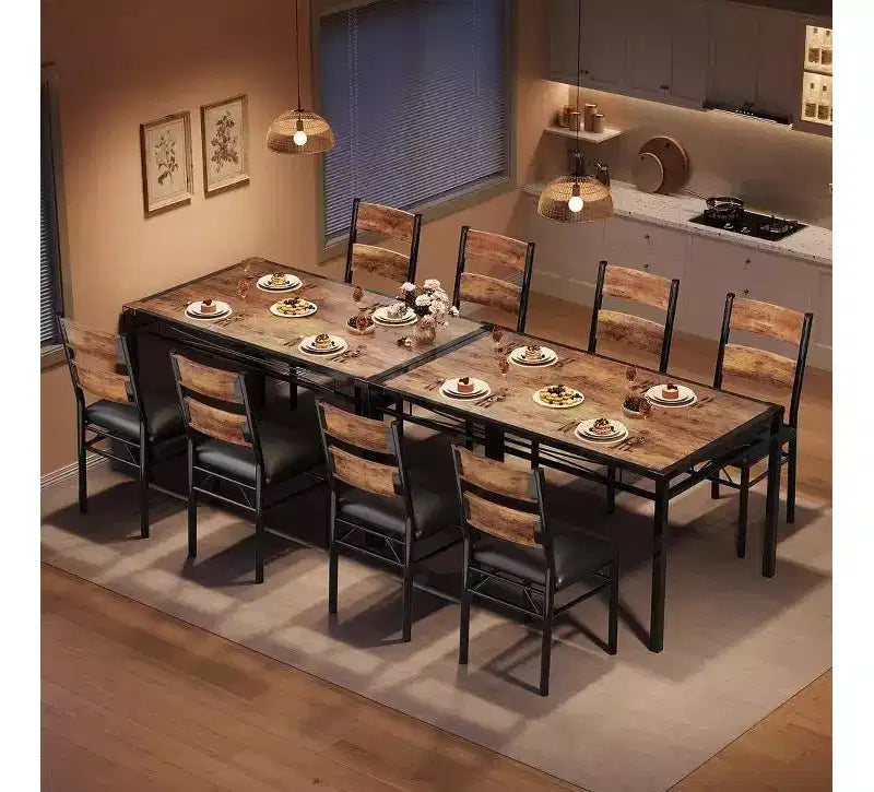 Ensemble de table à manger de style ferme avec plateau en bois et chaises rembourrées pour petits espaces, cuisine, appartement, salle à manger et salon