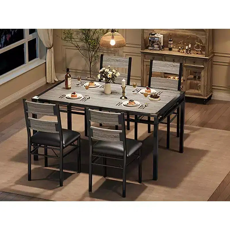 Ensemble de table à manger de style ferme avec plateau en bois et chaises rembourrées pour petits espaces, cuisine, appartement, salle à manger et salon