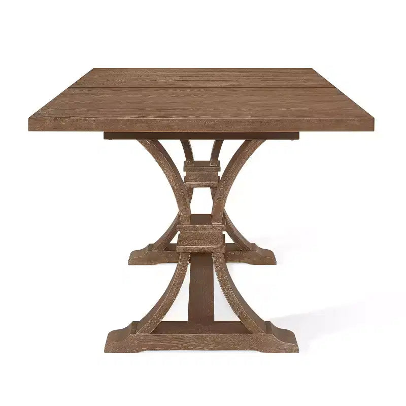 Christopher Knight Home Pampas Ensemble de salle à manger extensible 7 pièces en tissu et rotin style rustique français