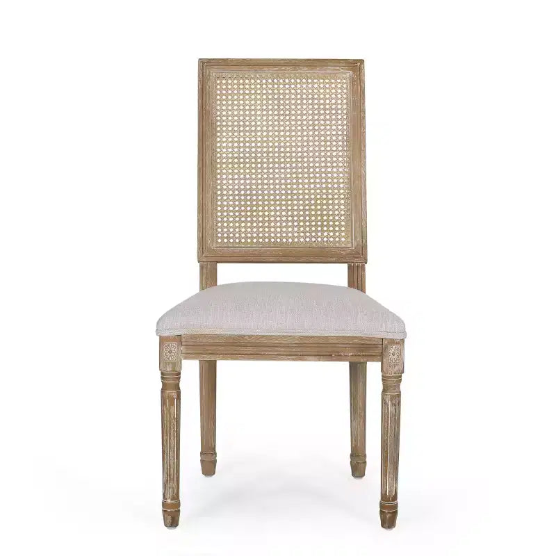 Christopher Knight Home Pampas Ensemble de salle à manger extensible 7 pièces en tissu et rotin style rustique français