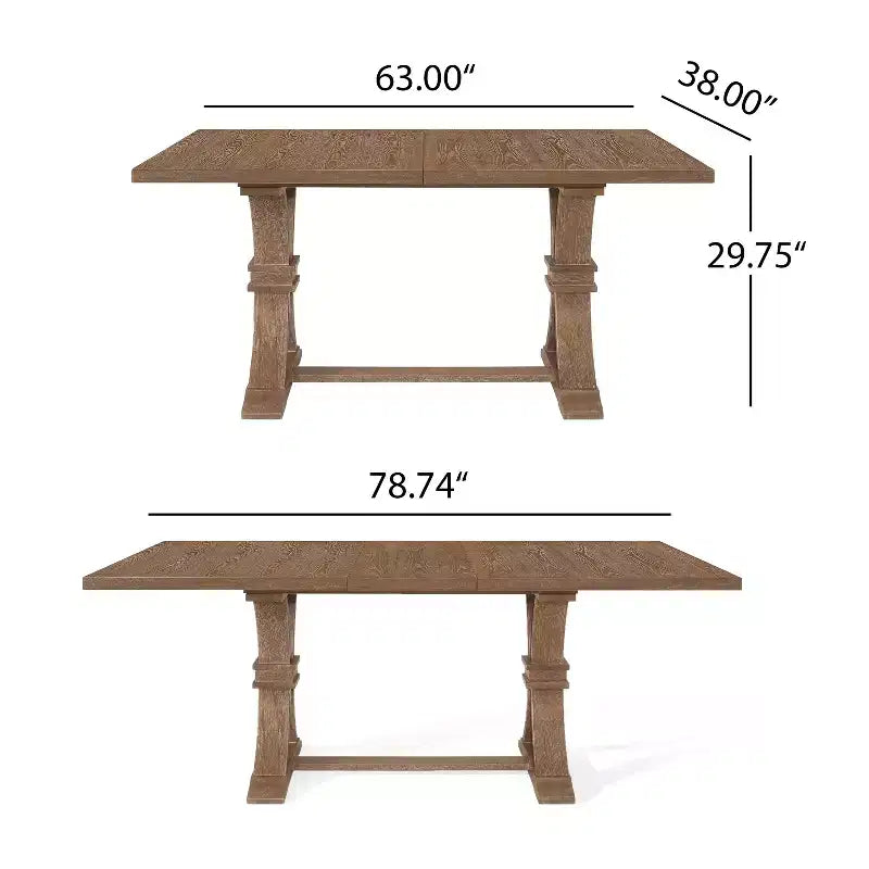Christopher Knight Home Pampas Ensemble de salle à manger extensible 7 pièces en tissu et rotin style rustique français