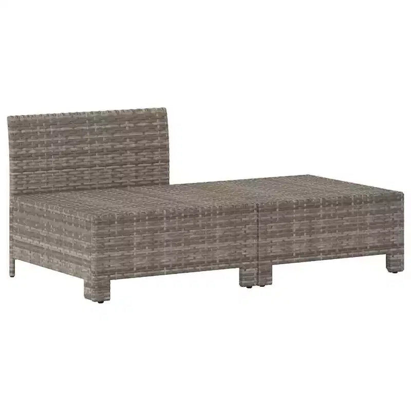 vidaXL Salon de jardin gris en polyrotin moyen et léger