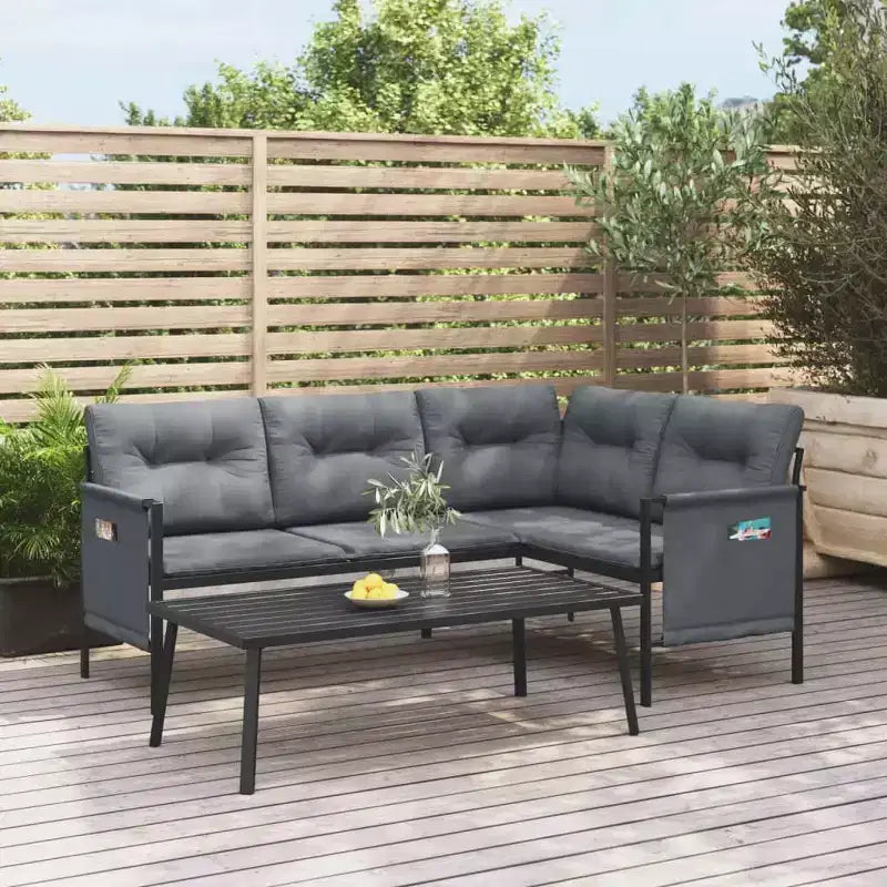 vidaXL Salon de jardin anthracite en acier