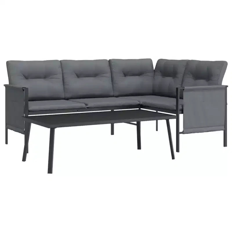 vidaXL Salon de jardin anthracite en acier