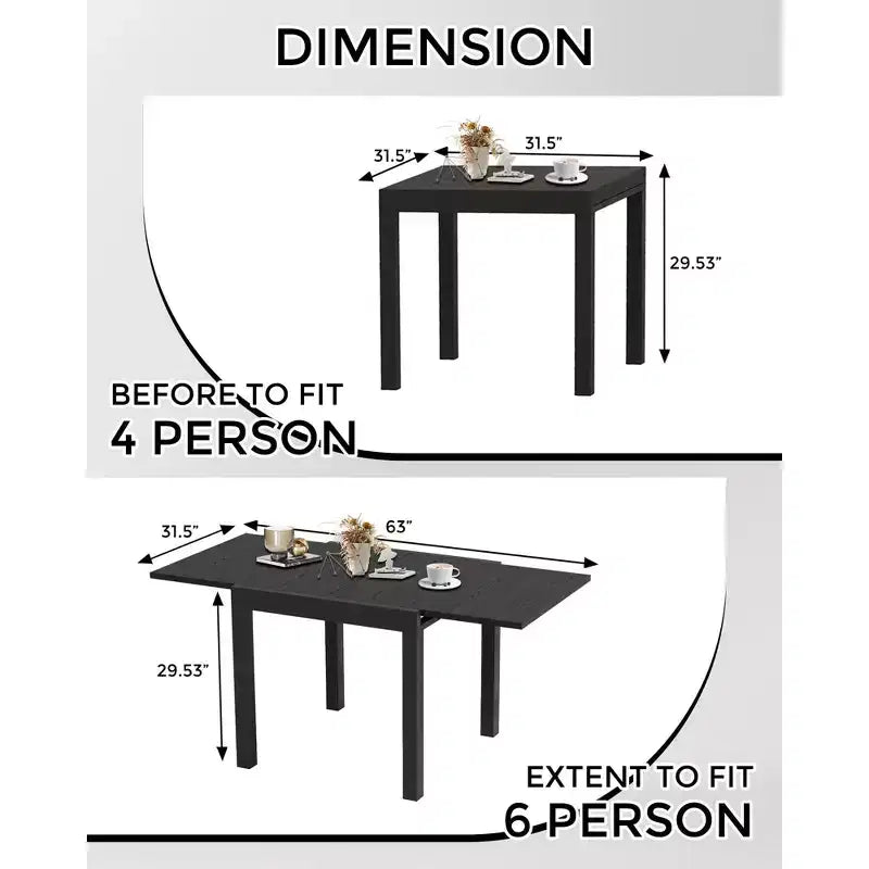 Table de patio extensible pour 4-6 personnes, table de salle à manger d'extérieur extensible de 78,7-160 cm, cadre en aluminium avec motif bois pour jardin, terrasse - Sans chaise