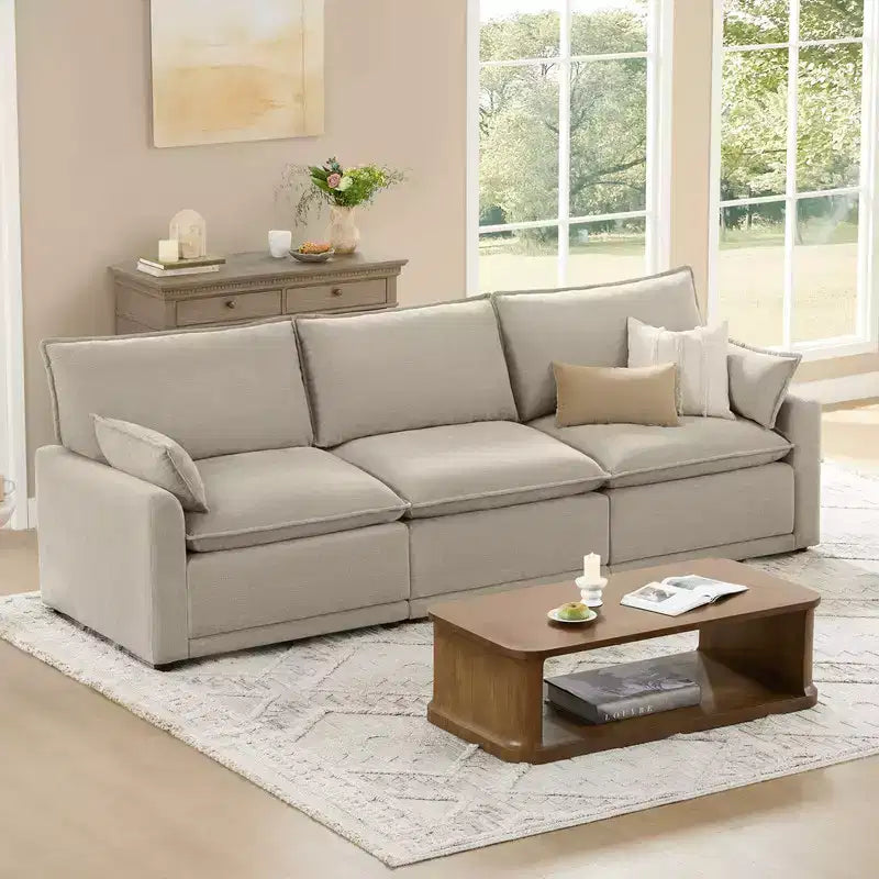 Canapé modulaire surdimensionné Spruce & Spring pour salon, Taupe-3PC