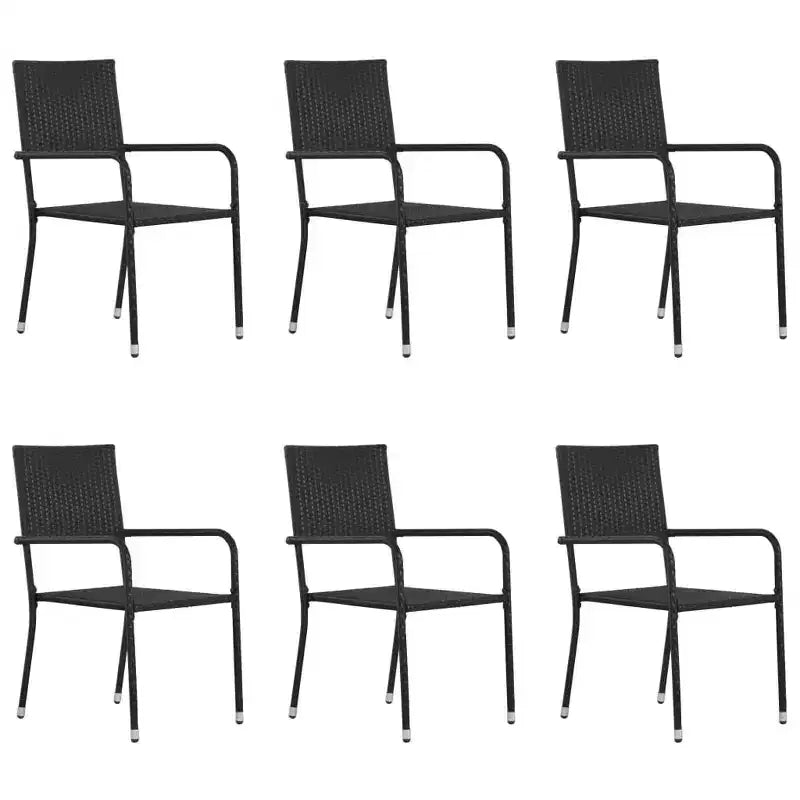 vidaXL Ensemble de salle à manger d'extérieur 7 pièces Table et chaises en résine tressée - Noir