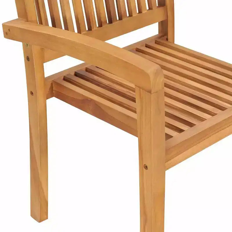 vidaXL Salon de jardin Teck naturel Bois de teck massif Standard Empilable