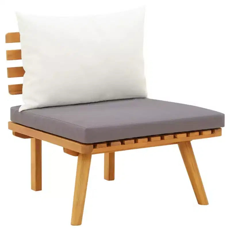 vidaXL Salon de jardin modulaire avec coussins en bois d'acacia massif