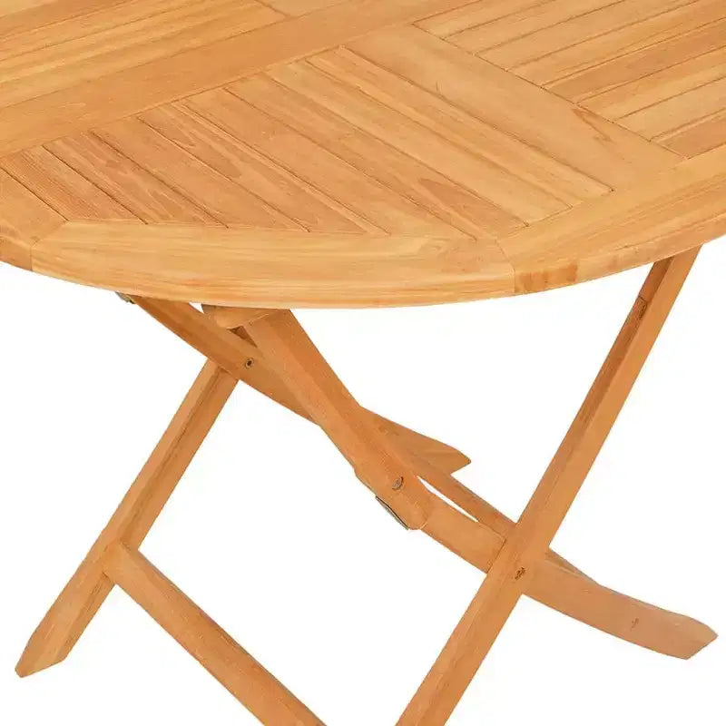 vidaXL Ensemble de salle à manger de jardin en bois de teck naturel, taille moyenne, pliable