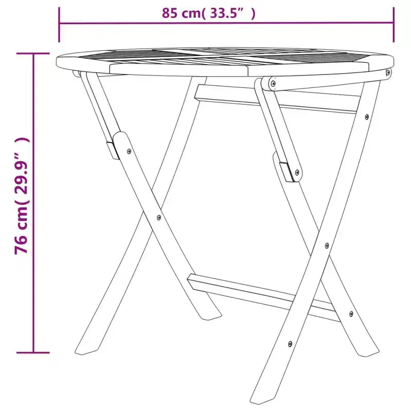 vidaXL Ensemble de salle à manger de jardin en bois de teck naturel, taille moyenne, pliable