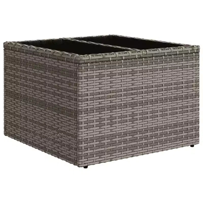 vidaXL Salon de jardin 6 pièces avec coussins, résine tressée, gris et bleu marine