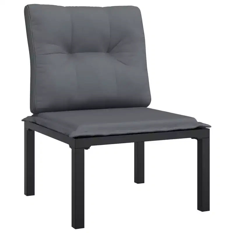 vidaXL Salon de jardin 8 pièces en résine tressée noir et gris