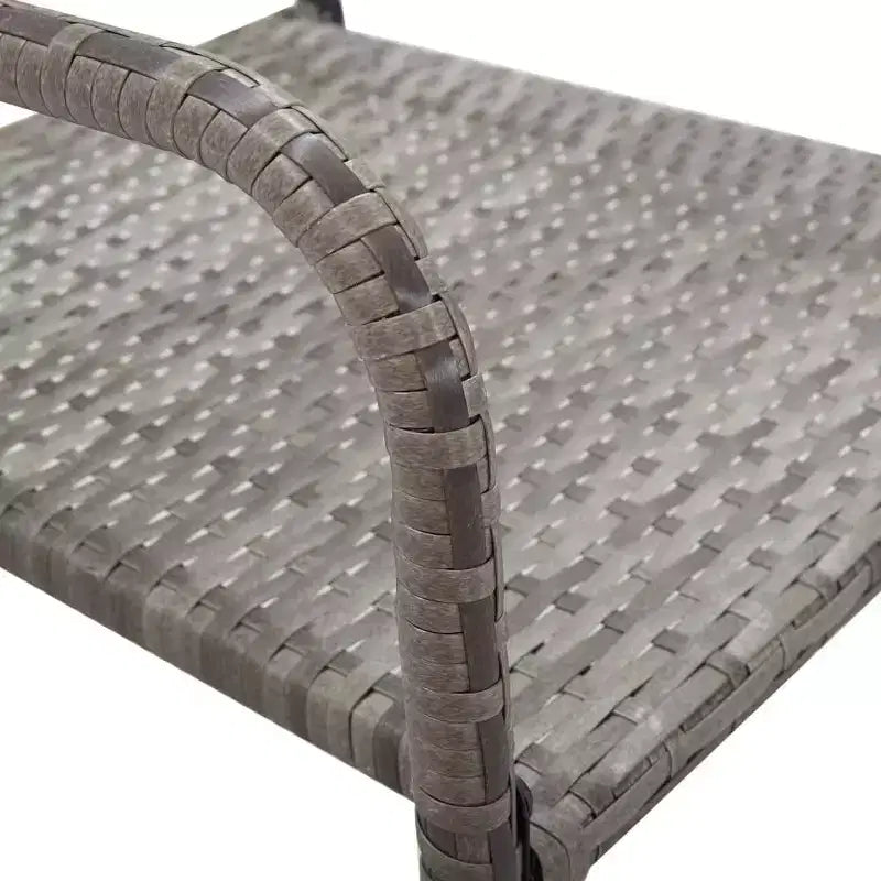 vidaXL Salon de jardin anthracite/noir en résine tressée et acier - Longueur de la table 140 cm - 4 pièces
