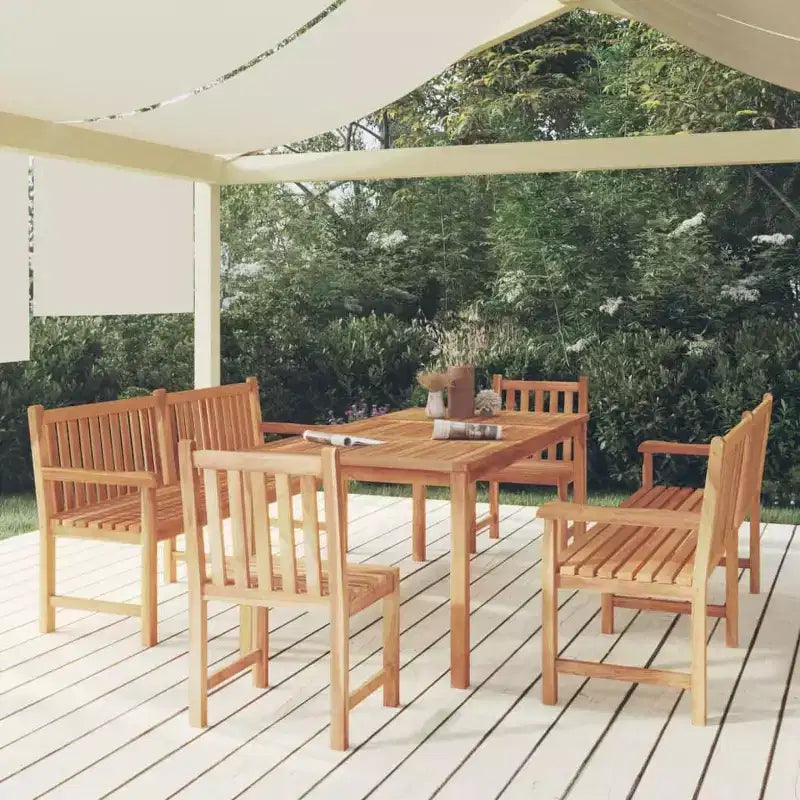 vidaXL Salon de jardin en teck Teck massif Grand Durable