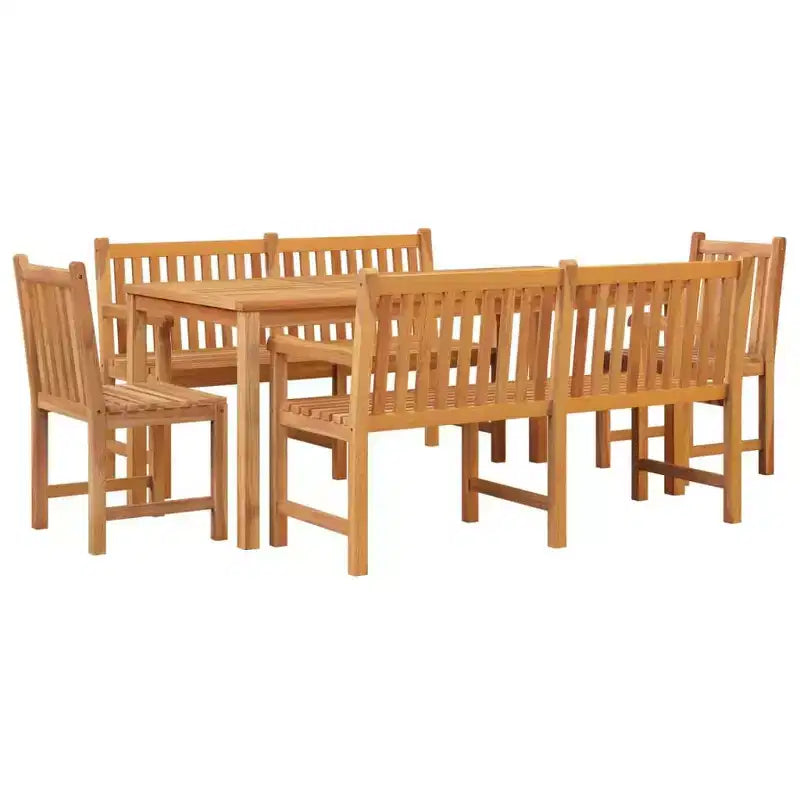 vidaXL Salon de jardin en teck Teck massif Grand Durable