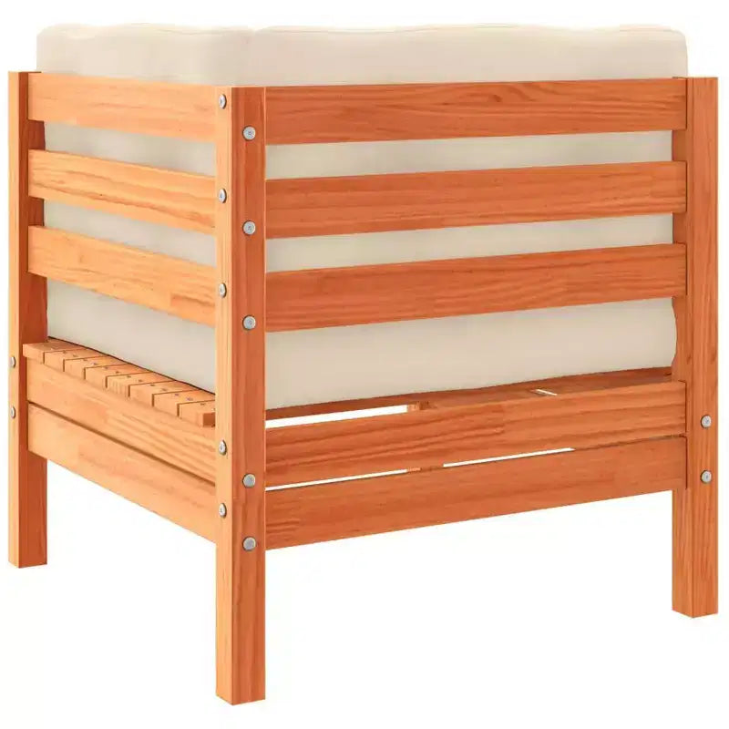 vidaXL Ensemble de canapés de jardin, marron ciré, pin massif, module moyen