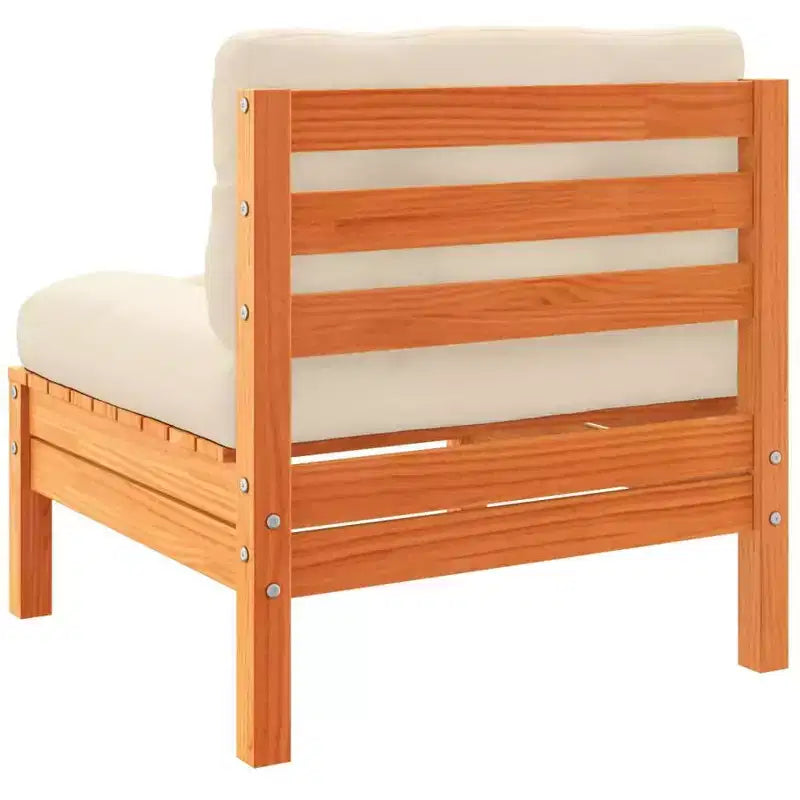 vidaXL Ensemble de canapés de jardin, marron ciré, pin massif, module moyen