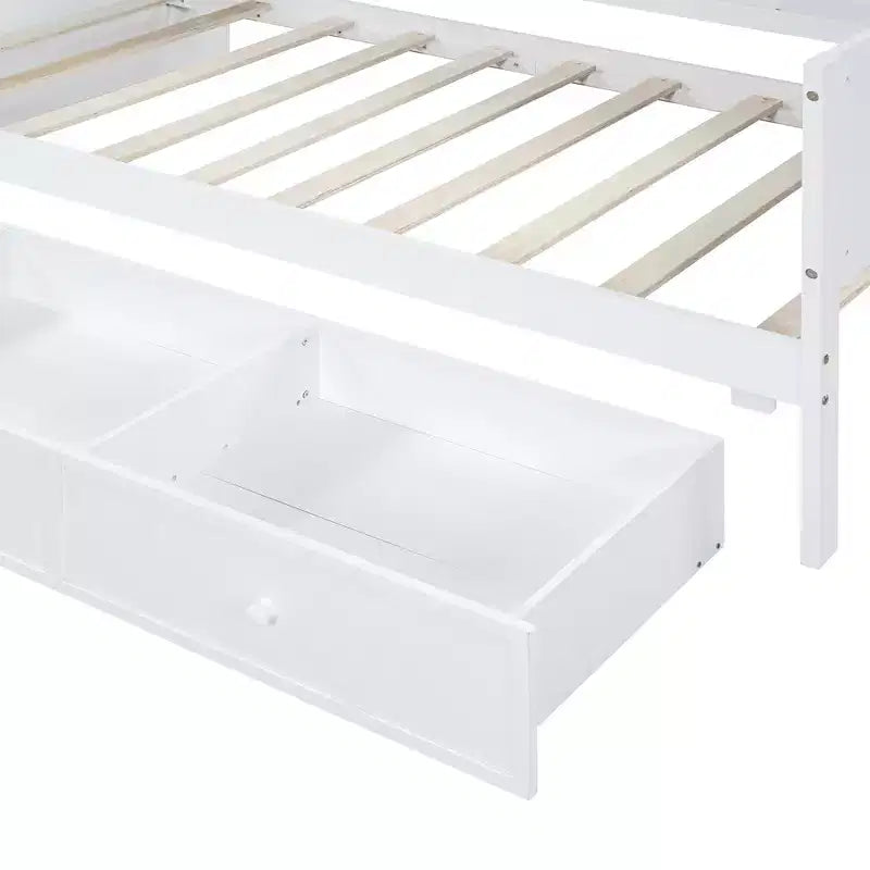 Lit de repos double/grand avec 3 tiroirs, ports USB et bureau