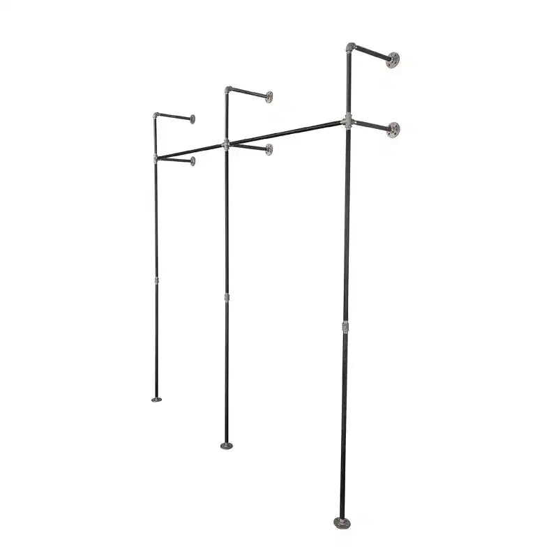 Pipe Decor 76.375 in. Wall Mounted Clothing Rack, Double