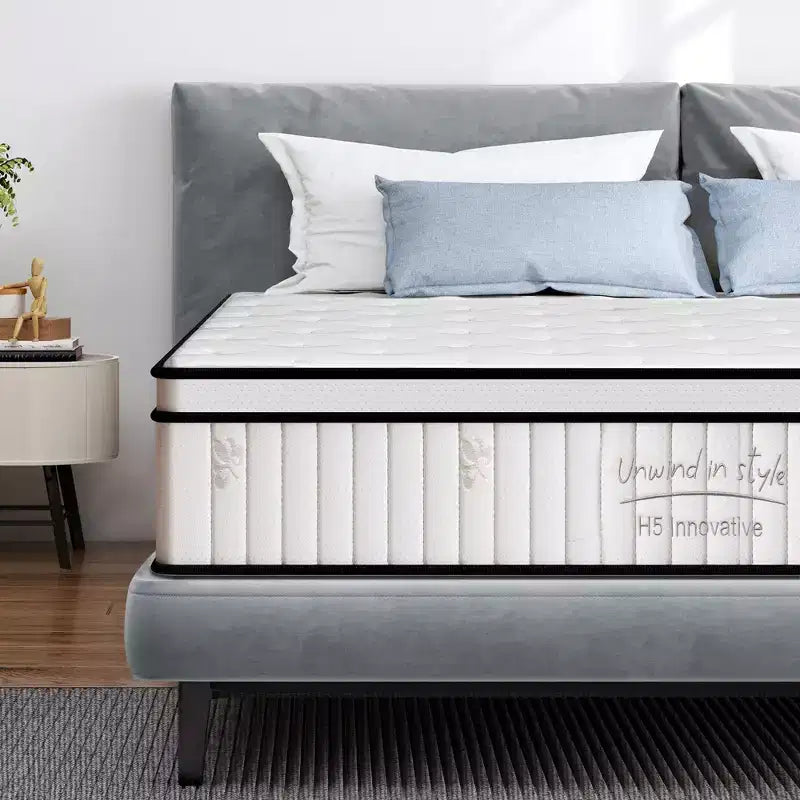 Matelas Fermeté Moyenne, Matelas Hybride avec Mousse à Mémoire de Forme et Ressorts Ensachés, Matelas en Boîte pour Enfants et Adultes