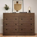 47 Fluted 6-Drawer Dresser, Double Fluted Design Wood Storage Chest for Bedroom, Nursery, or Living Room