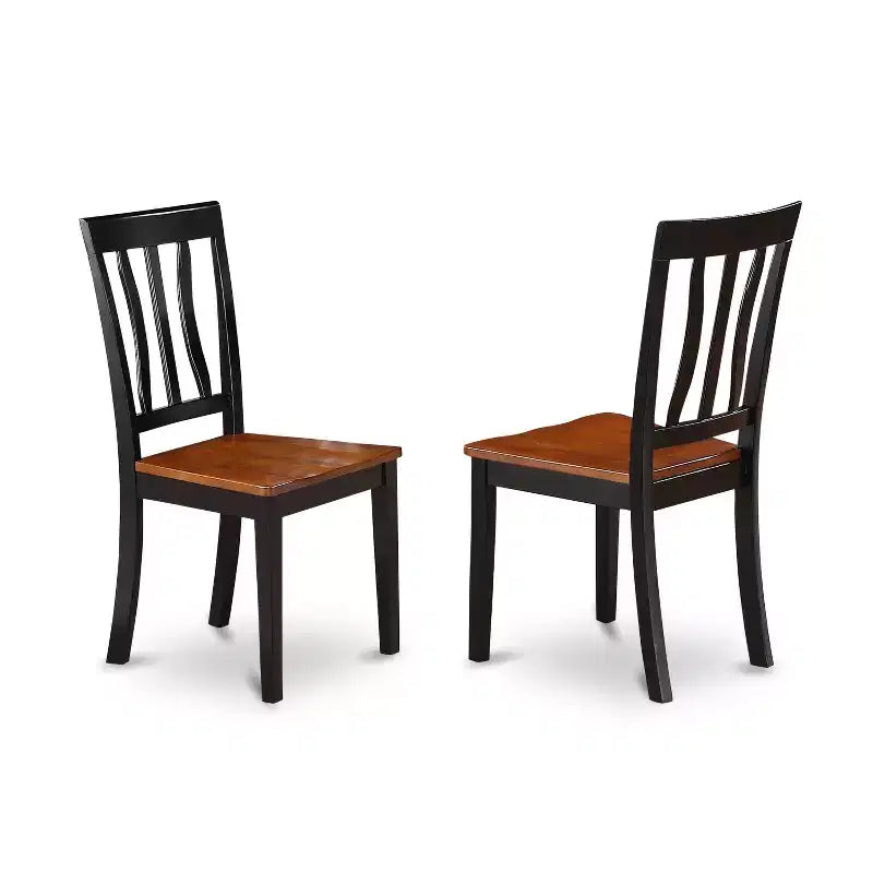 Ensemble Table et Chaises Rondes 5 Pièces - Finition Cerisier Noir - Pour Cuisine et Salle à Manger